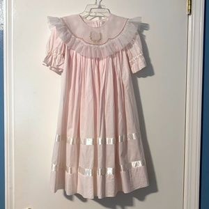 Girl's Size 4 Strasburg Light Pink Short-Sleeved Heirloom Dress
